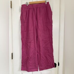 Universal Standard Linen Berry Cropped Pants